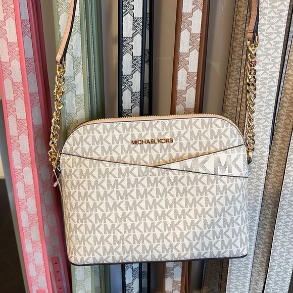 MICHAEL KORS Jet Set Medium Logo Dome Satchel Crossbody 
Powder Blush 
NWT - Picture 16 of 16